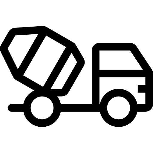Concrete mixer transport automobile vehicle icon