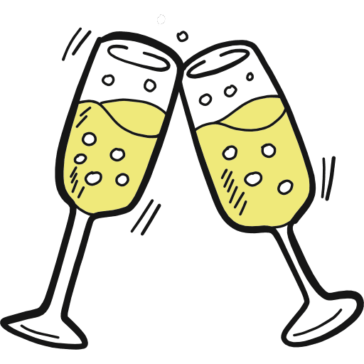 Champagne food bottle hand drawn icon