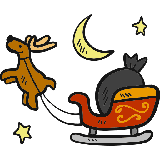 Sled transport hand drawn christmas icon