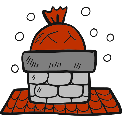 Chimney fireplace warm hand drawn icon