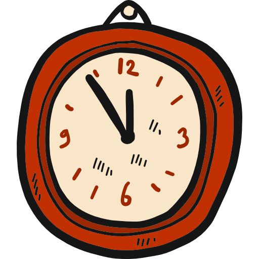 Clock tool clock hand drawn icon