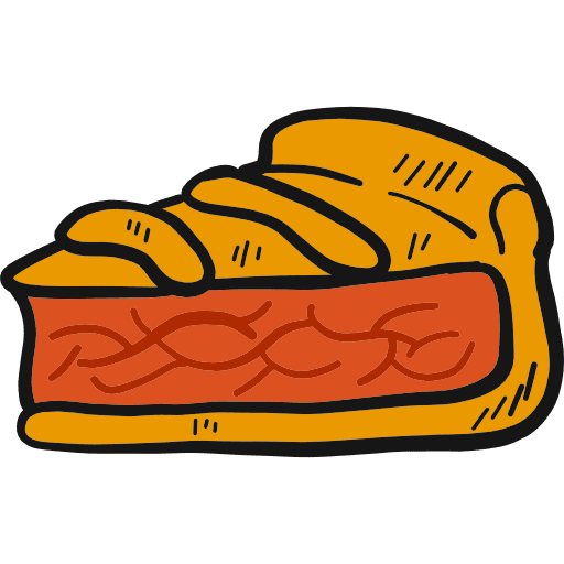 Pie christmas food hand drawn icon