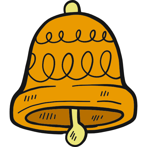 Bell alarm musical instrument hand drawn icon