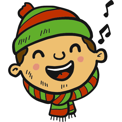 Boy young hand drawn singing icon