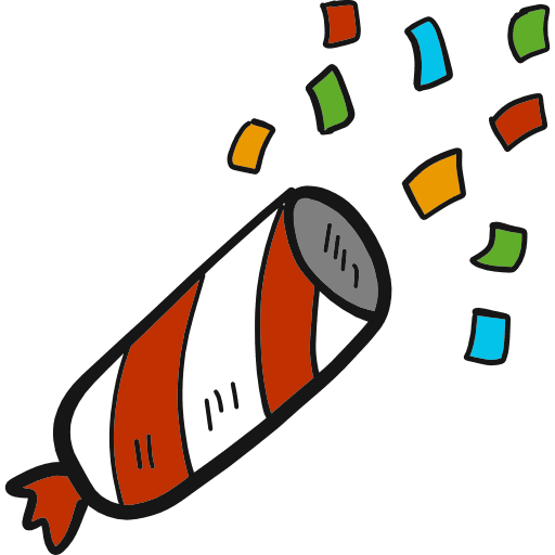 Confetti birthday and party new year fun icon