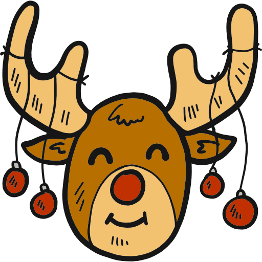 Reindeer hand drawn animals mammal icon