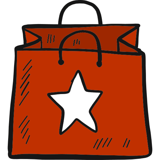 Shopping bag hand drawn supermarket shopper icon