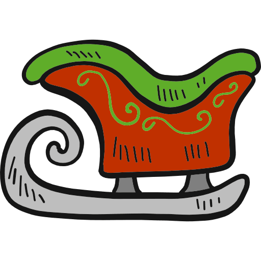 Sled winter snow hand drawn icon