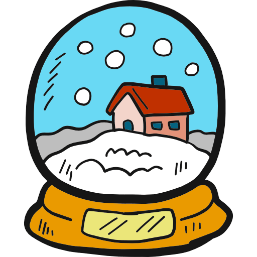 Snow globe decoration ornament tree icon