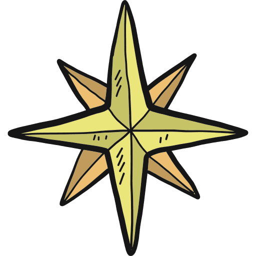 Wind rose direction orientation maps and location icon