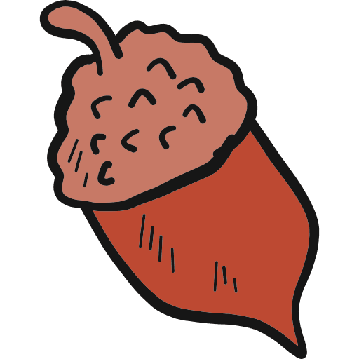 Acorn food vegan hand drawn icon