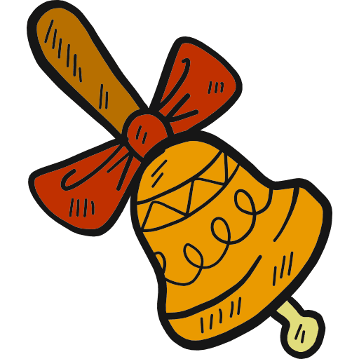 Bell hand drawn music alarm icon