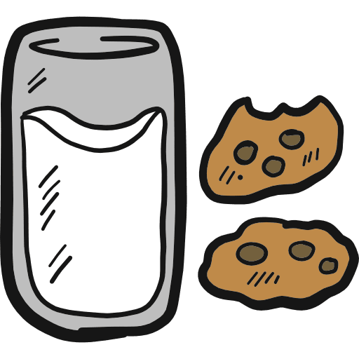 Breakfast christmas hand drawn chocolate icon