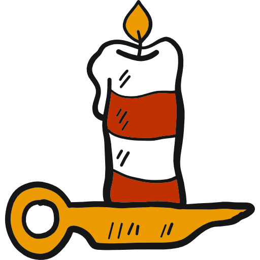 Candle light illumination christmas icon