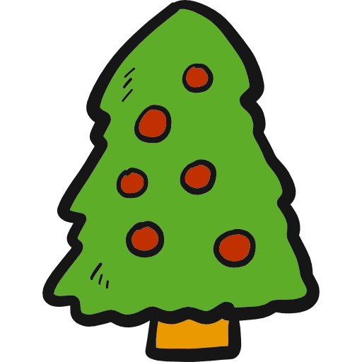 Christmas tree christmas hand drawn woods icon