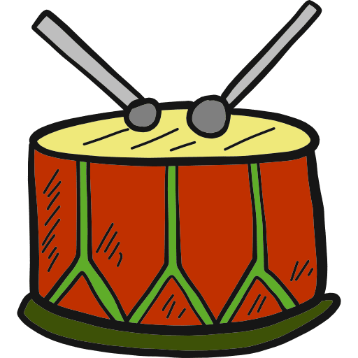 Drum percussion instrument drumsticks music icon