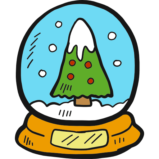 Snow globe decoration tree snow icon