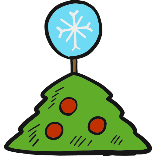 Christmas tree hand drawn nature christmas icon