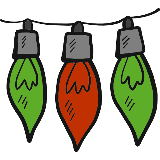 Light decoration christmas hand drawn icon