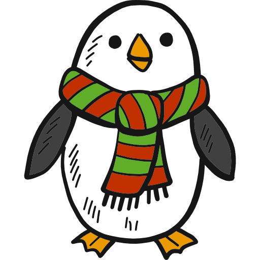 Penguin hand drawn zoo animals icon