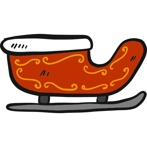 Sled sleigh hand drawn sled icon