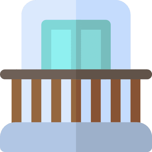 Facade door buildings terrace icon