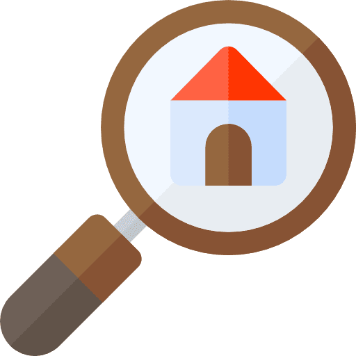 House house magnifying glass searching icon