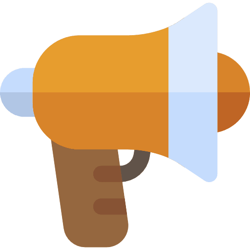 Demostration loud speaker megaphone protest icon