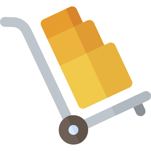 Wheelbarrow suitcase rectangle cart icon