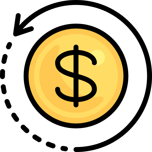 Refund commerce and shopping bank money icon