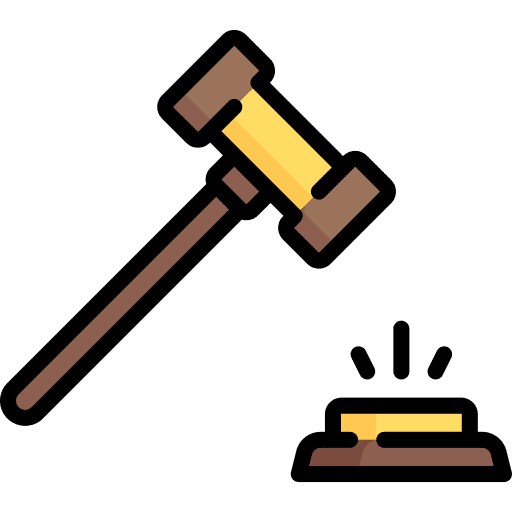 Auction hammer justice bid icon