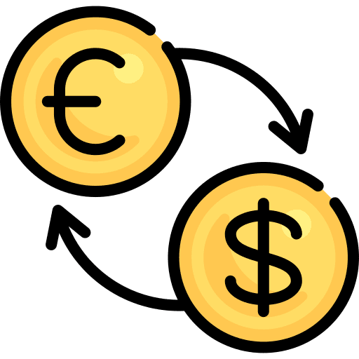 Exchange money euro exchange icon