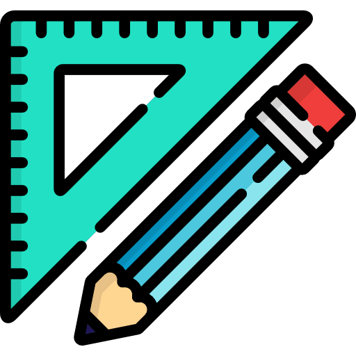 Ruler and pencil tools and utensils art ruler and pencil icon