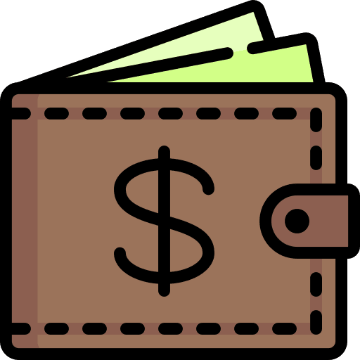 Wallet card notes wallet icon