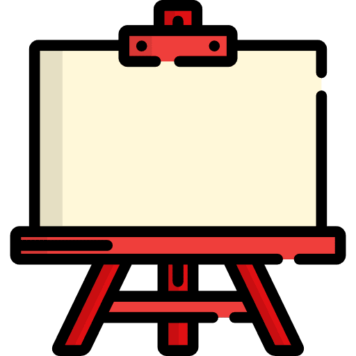 Easel painter tools and utensils artistic icon