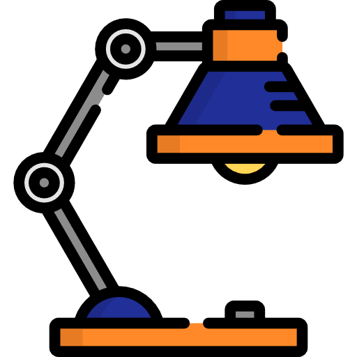Desk lamp tools and utensils light furniture and household icon