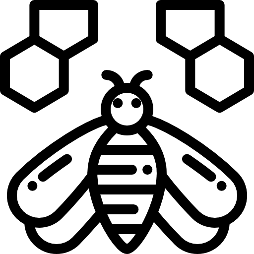 Bee organic bees honeycomb icon