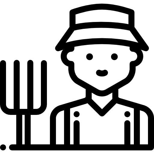 Farmer farm garden farming and gardening icon