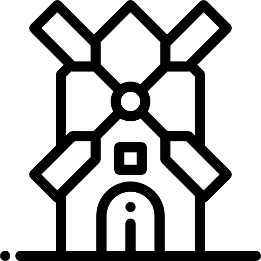 Windmill farming and gardening windmill nature icon