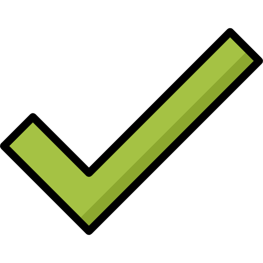 Checked interface correct green check icon
