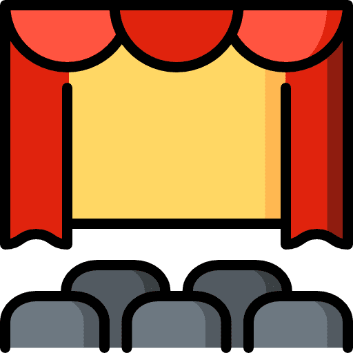 Cinema theater buildings shapes and symbols icon