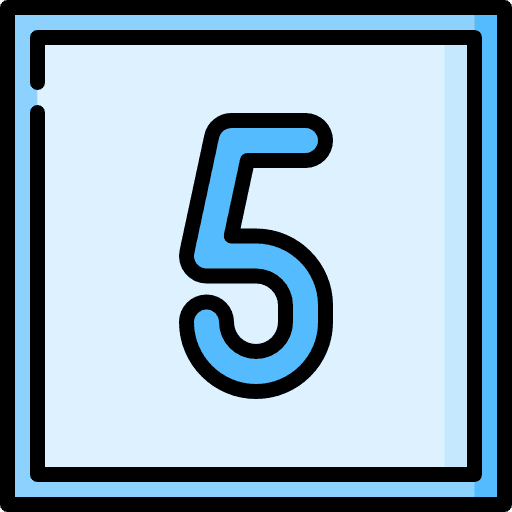 Five numbers maths buttons icon