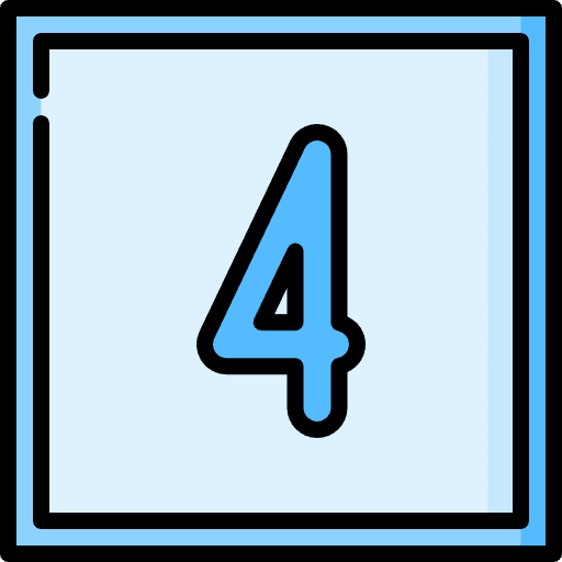 Four fourth shapes and symbols buttons icon
