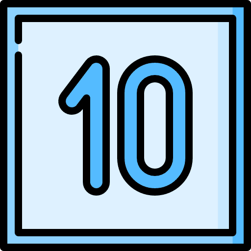 Ten numbers symbols maths icon