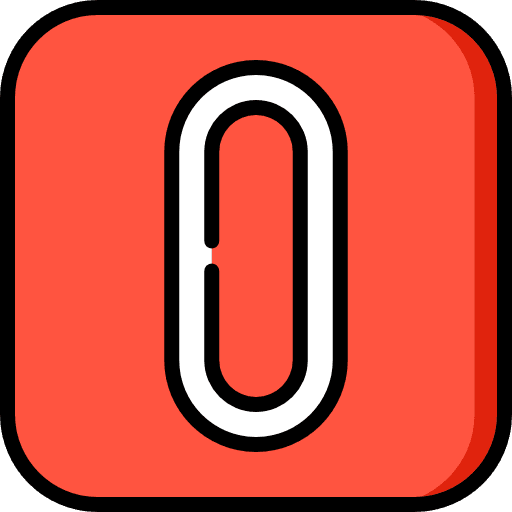 Zero numbering figures button icon