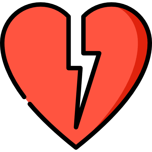Broken heart heartbreak love and romance broken heart icon