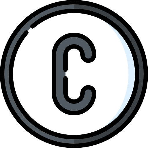 Copyright shapes copyright circle icon