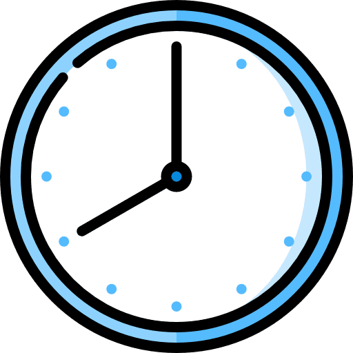 Wall clock time circular clock time and date icon