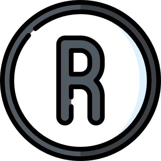 Registered shapes and symbols registered r icon