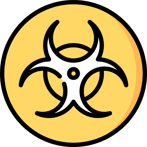Biohazard signaling hazard shapes and symbols icon